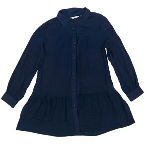 Soft Surroundings Tiered Ruffled Button Down Gauze Tunic Top Sz M